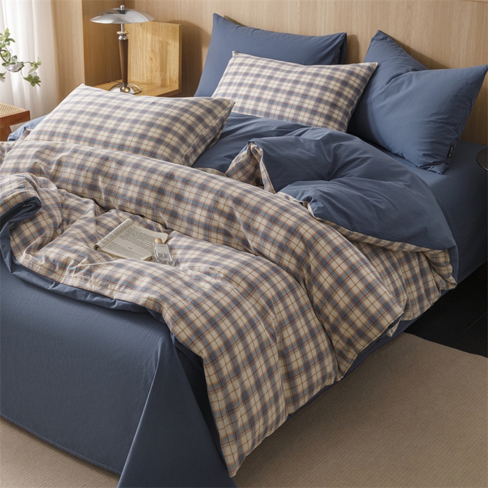 91家纺网 家纺一手货源 找家纺 （总）恬思语2025新款全棉色织水洗棉四件套