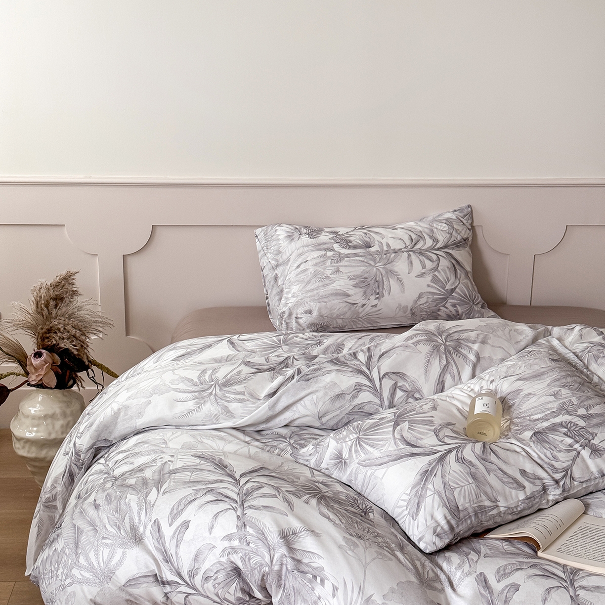 91家纺网 家纺一手货源 找家纺 窝米 2025新品全棉双层纱法式风花卉四件套系列（蔷薇绿 月丹） 树远