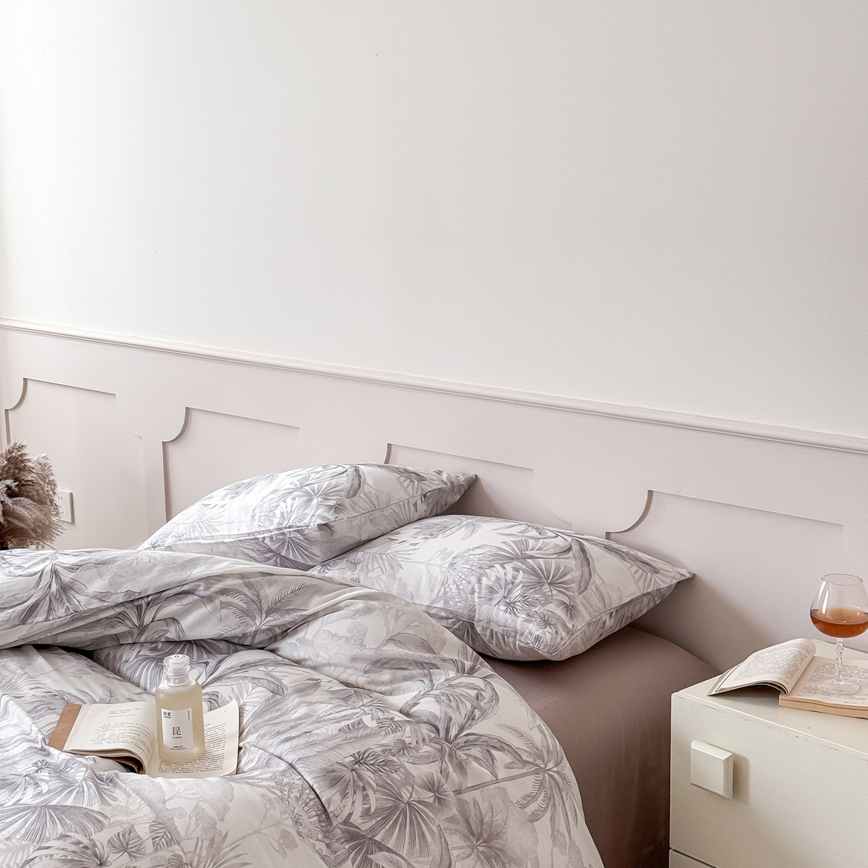 91家纺网 家纺一手货源 找家纺 窝米 2025新品全棉双层纱法式风花卉四件套系列（蔷薇绿 月丹） 树远