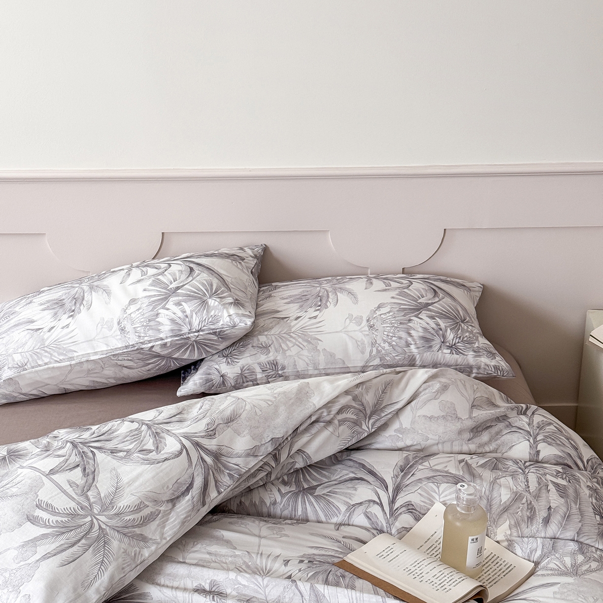 91家纺网 家纺一手货源 找家纺 窝米 2025新品全棉双层纱法式风花卉四件套系列（蔷薇绿 月丹） 树远