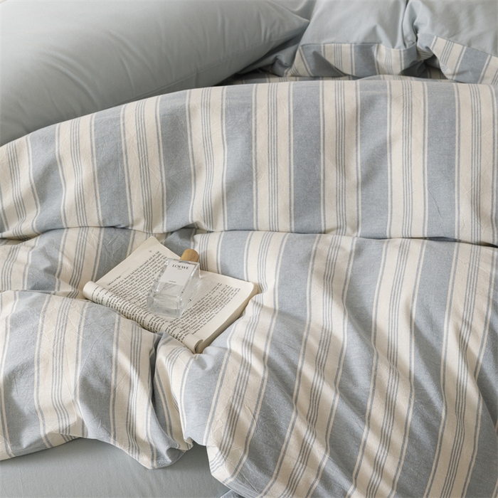 91家纺网 家纺一手货源 找家纺 恬思语2025新款全棉色织水洗棉四件套 布莱格兰