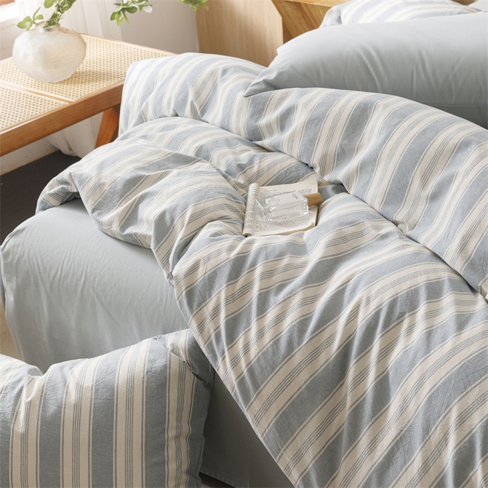 91家纺网 家纺一手货源 找家纺 恬思语2025新款全棉色织水洗棉四件套 布莱格兰