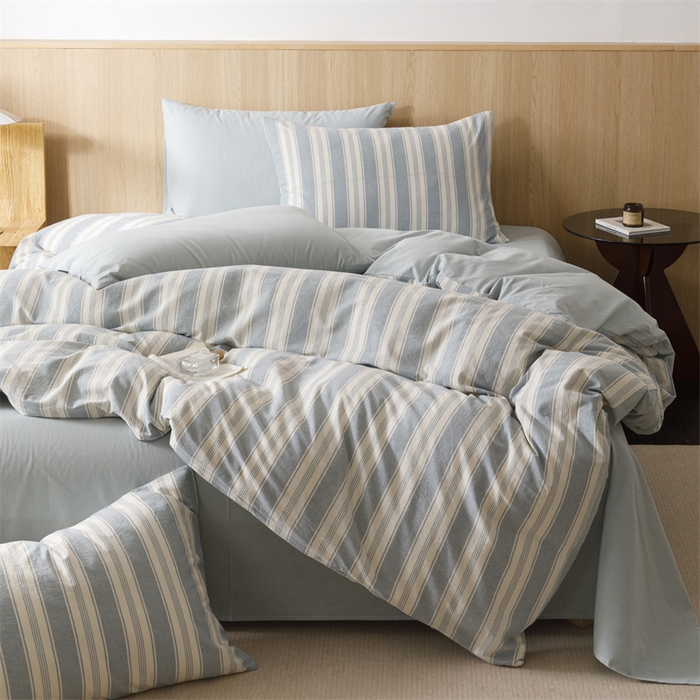 91家纺网 家纺一手货源 找家纺 恬思语2025新款全棉色织水洗棉四件套 布莱格兰