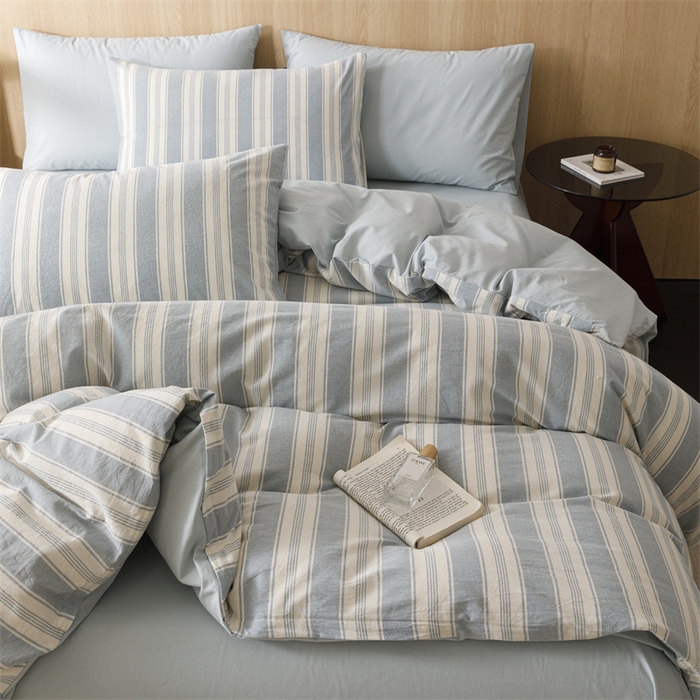 91家纺网 家纺一手货源 找家纺 恬思语2025新款全棉色织水洗棉四件套 布莱格兰