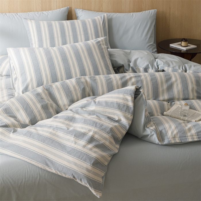 91家纺网 家纺一手货源 找家纺 恬思语2025新款全棉色织水洗棉四件套 布莱格兰