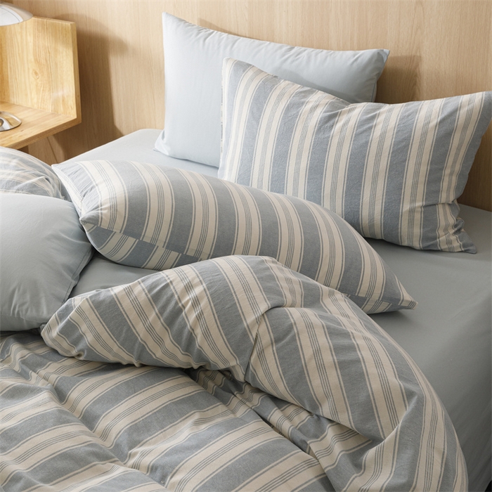 91家纺网 家纺一手货源 找家纺 恬思语2025新款全棉色织水洗棉四件套 布莱格兰