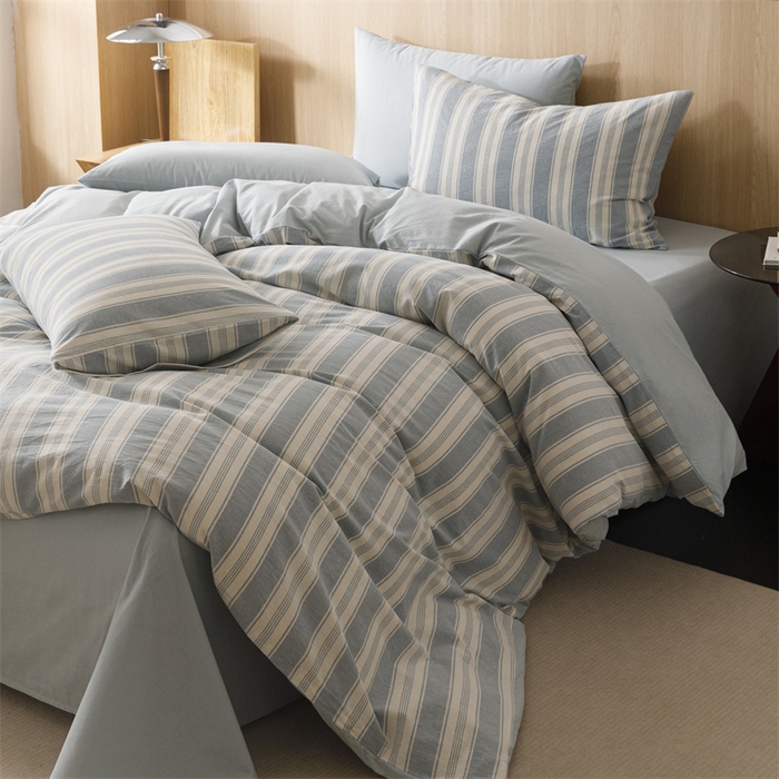 91家纺网 家纺一手货源 找家纺 恬思语2025新款全棉色织水洗棉四件套 布莱格兰