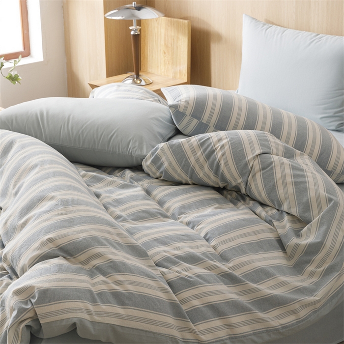 91家纺网 家纺一手货源 找家纺 恬思语2025新款全棉色织水洗棉四件套 布莱格兰