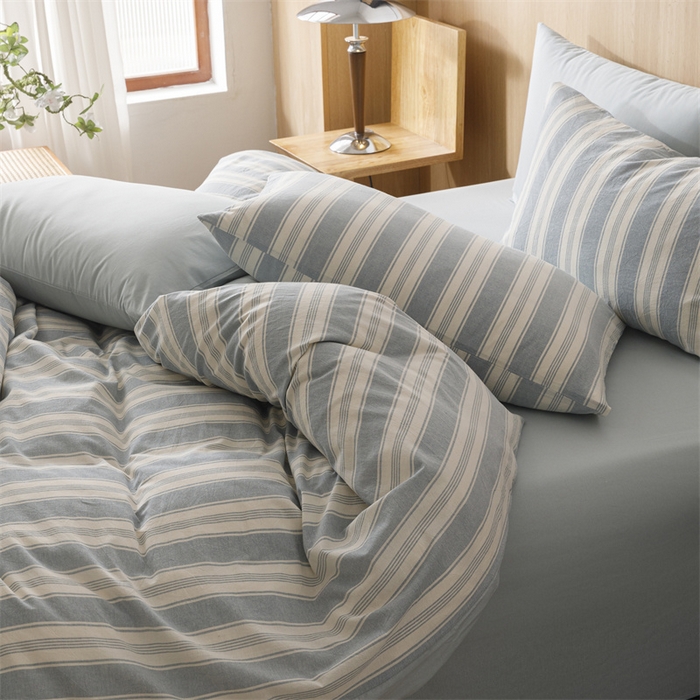 91家纺网 家纺一手货源 找家纺 恬思语2025新款全棉色织水洗棉四件套 布莱格兰