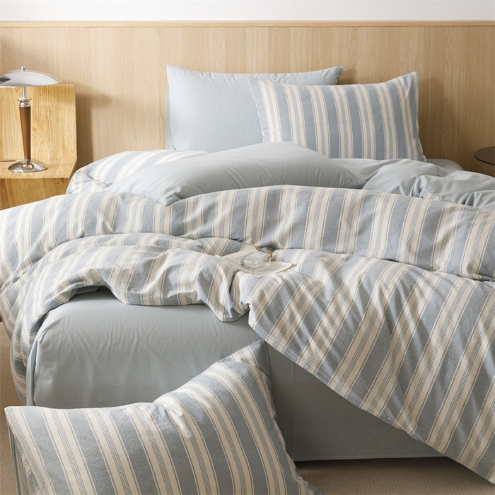 91家纺网 家纺一手货源 找家纺 恬思语2025新款全棉色织水洗棉四件套 布莱格兰