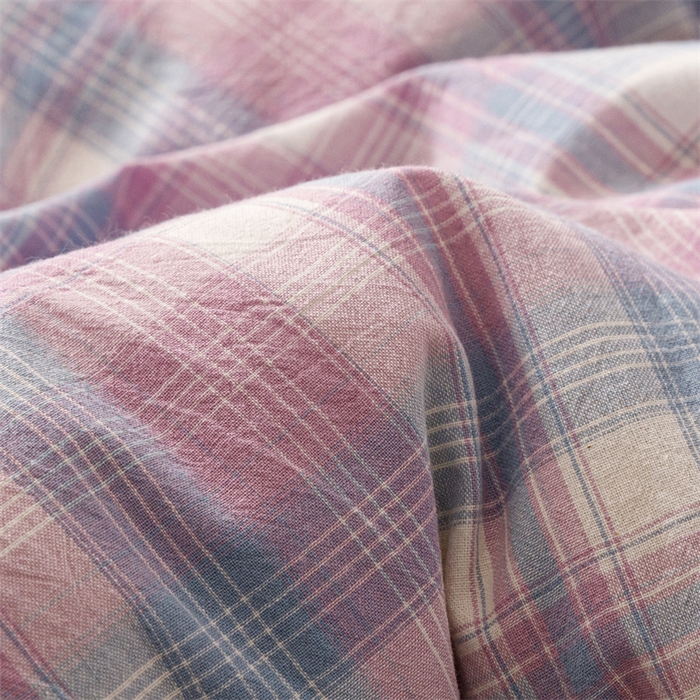 91家纺网 家纺一手货源 找家纺 恬思语2025新款全棉色织水洗棉四件套 丁香格