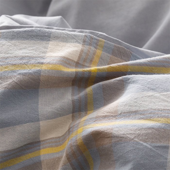 91家纺网 家纺一手货源 找家纺 恬思语2025新款全棉色织水洗棉四件套 简兮蓝