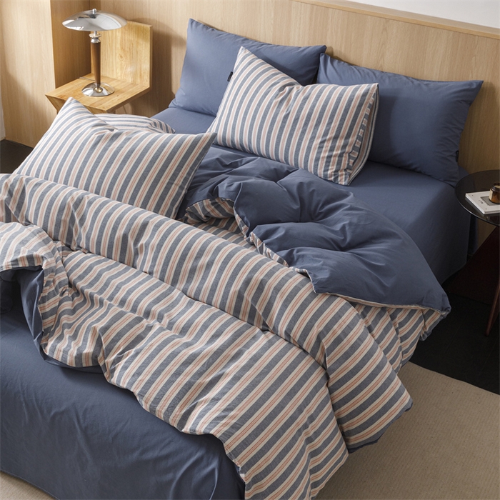 91家纺网 家纺一手货源 找家纺 恬思语2025新款全棉色织水洗棉四件套 科瑞