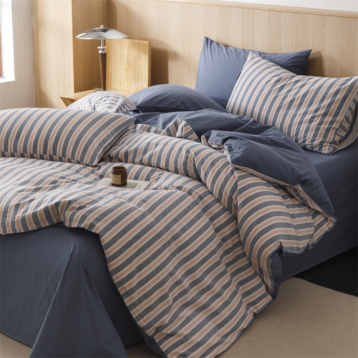 91家纺网 家纺一手货源 找家纺 恬思语2025新款全棉色织水洗棉四件套 科瑞