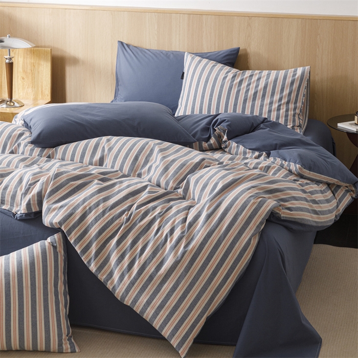 91家纺网 家纺一手货源 找家纺 恬思语2025新款全棉色织水洗棉四件套 科瑞