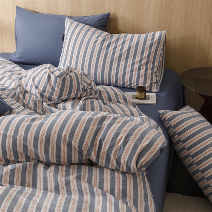 91家纺网 家纺一手货源 找家纺 恬思语2025新款全棉色织水洗棉四件套 科瑞