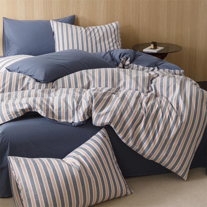 91家纺网 家纺一手货源 找家纺 恬思语2025新款全棉色织水洗棉四件套 科瑞