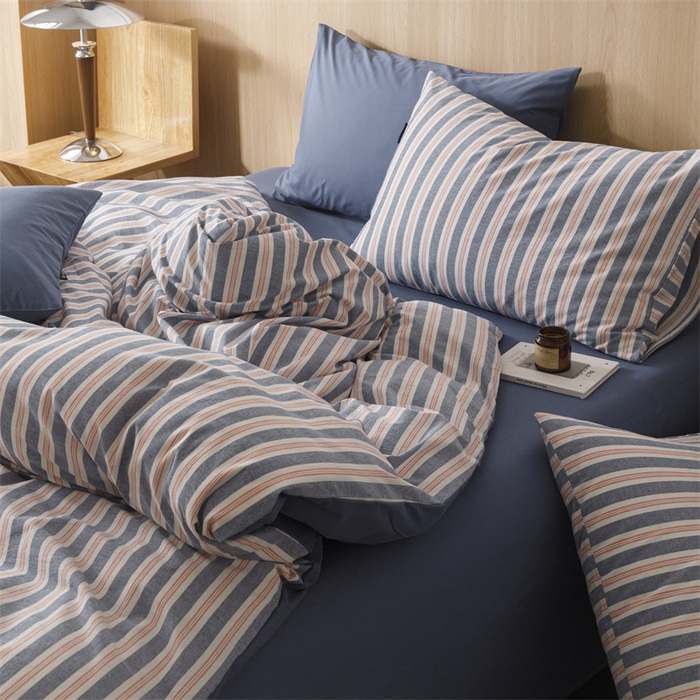 91家纺网 家纺一手货源 找家纺 恬思语2025新款全棉色织水洗棉四件套 科瑞