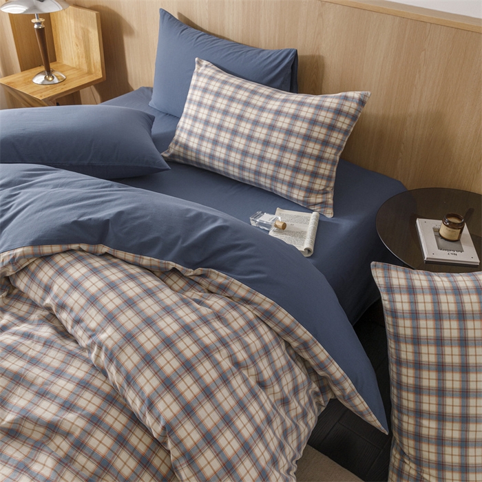 91家纺网 家纺一手货源 找家纺 恬思语2025新款全棉色织水洗棉四件套 梦语兰