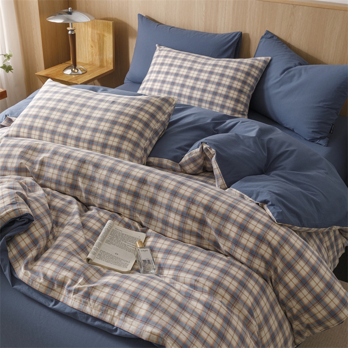 恬思语2025新款全棉色织水洗棉四件套 梦语兰