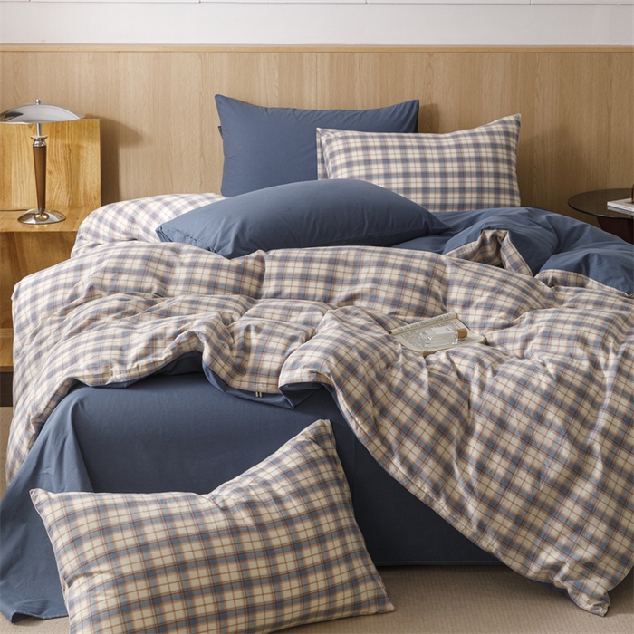 91家纺网 家纺一手货源 找家纺 恬思语2025新款全棉色织水洗棉四件套 梦语兰