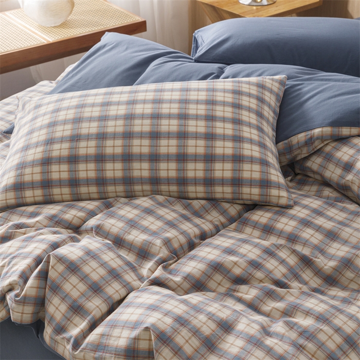 91家纺网 家纺一手货源 找家纺 恬思语2025新款全棉色织水洗棉四件套 梦语兰