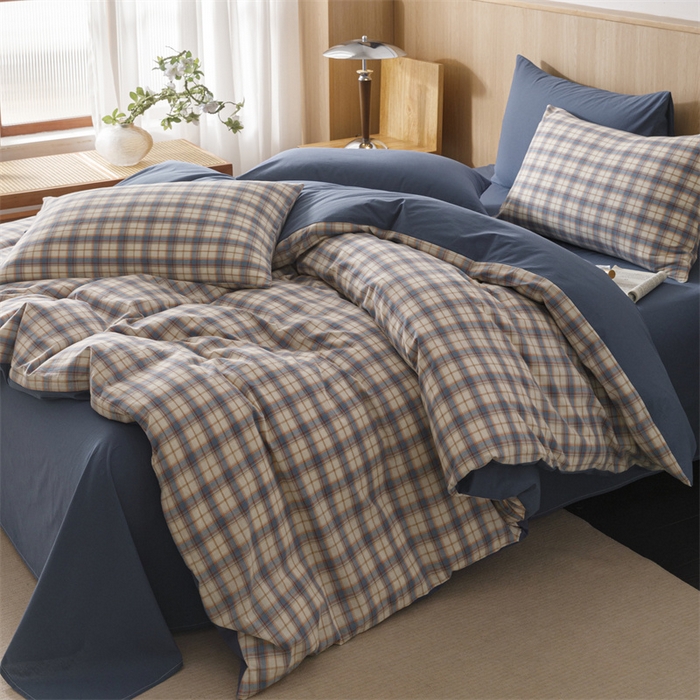 91家纺网 家纺一手货源 找家纺 恬思语2025新款全棉色织水洗棉四件套 梦语兰