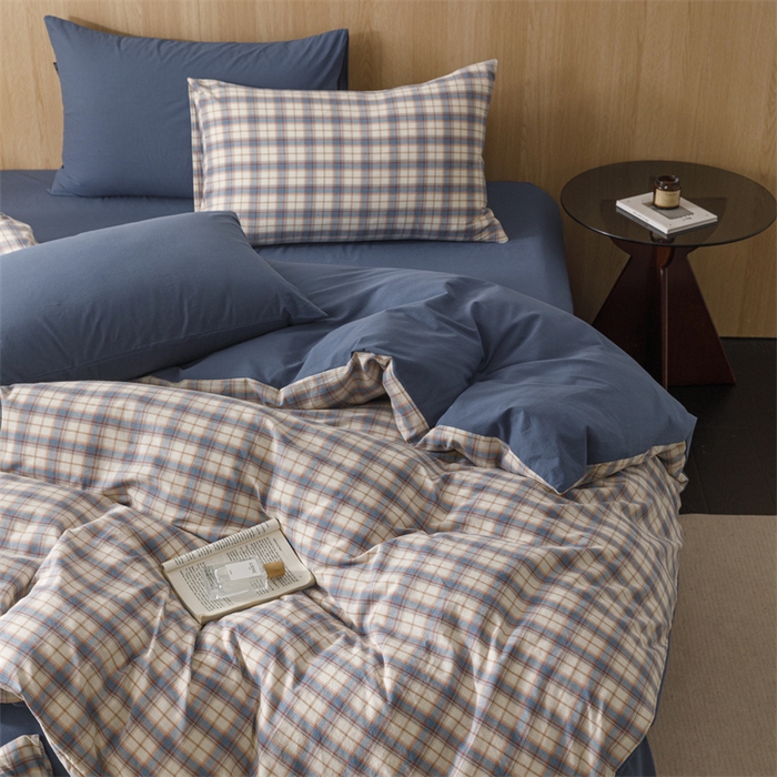 91家纺网 家纺一手货源 找家纺 恬思语2025新款全棉色织水洗棉四件套 梦语兰