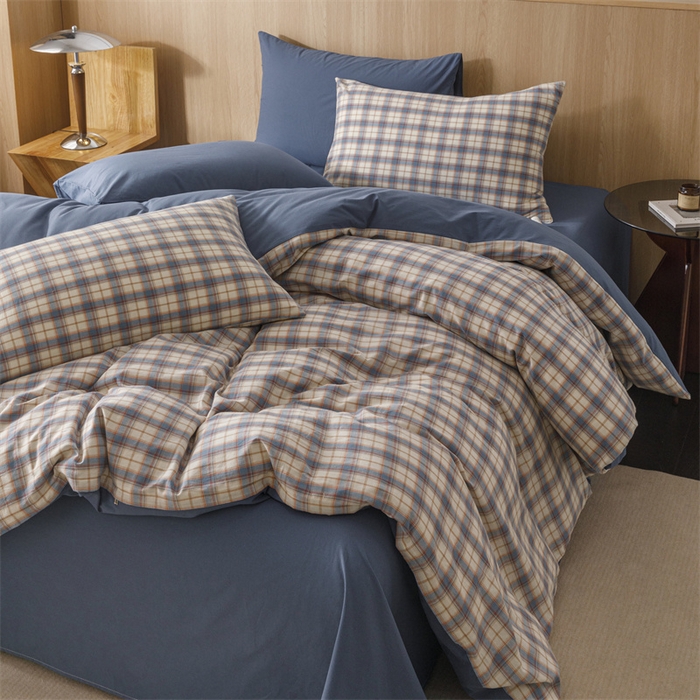 91家纺网 家纺一手货源 找家纺 恬思语2025新款全棉色织水洗棉四件套 梦语兰