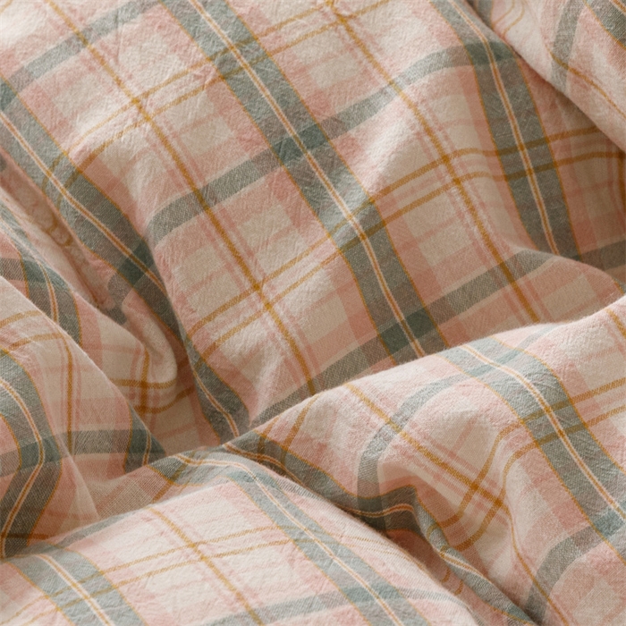 91家纺网 家纺一手货源 找家纺 恬思语2025新款全棉色织水洗棉四件套 棉芷绿