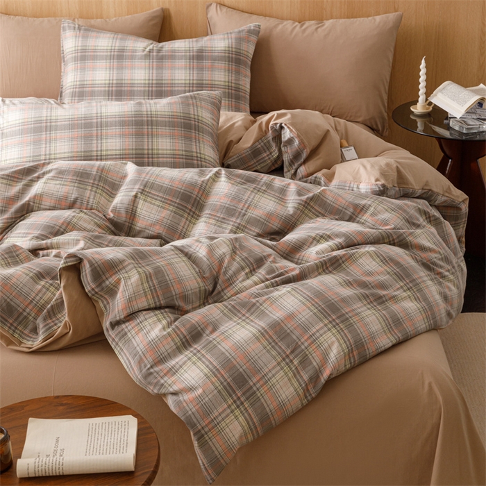 91家纺网 家纺一手货源 找家纺 恬思语2025新款全棉色织水洗棉四件套 乔纳森