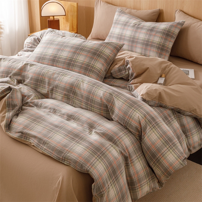 91家纺网 家纺一手货源 找家纺 恬思语2025新款全棉色织水洗棉四件套 乔纳森