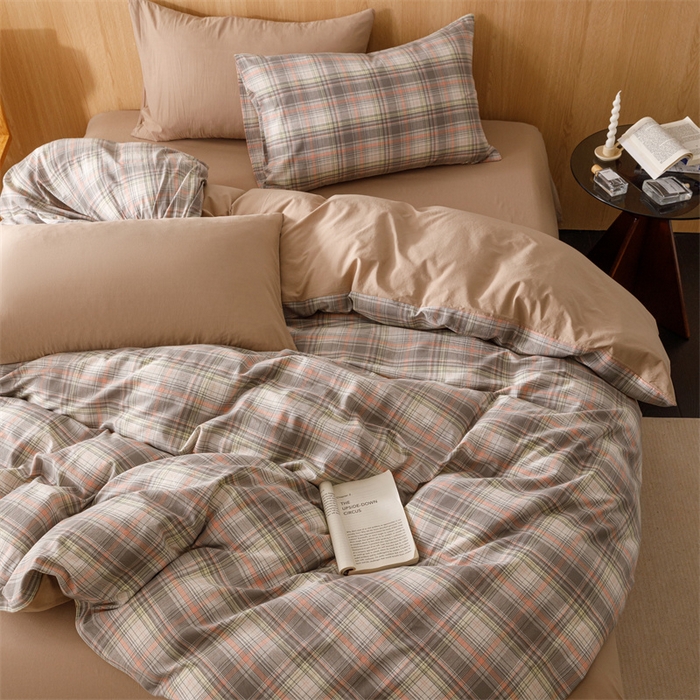 91家纺网 家纺一手货源 找家纺 恬思语2025新款全棉色织水洗棉四件套 乔纳森