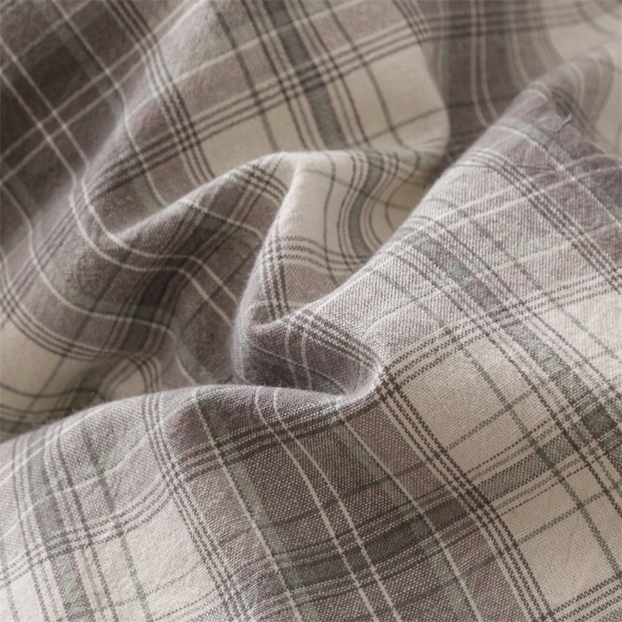 91家纺网 家纺一手货源 找家纺 恬思语2025新款全棉色织水洗棉四件套 石墨灰