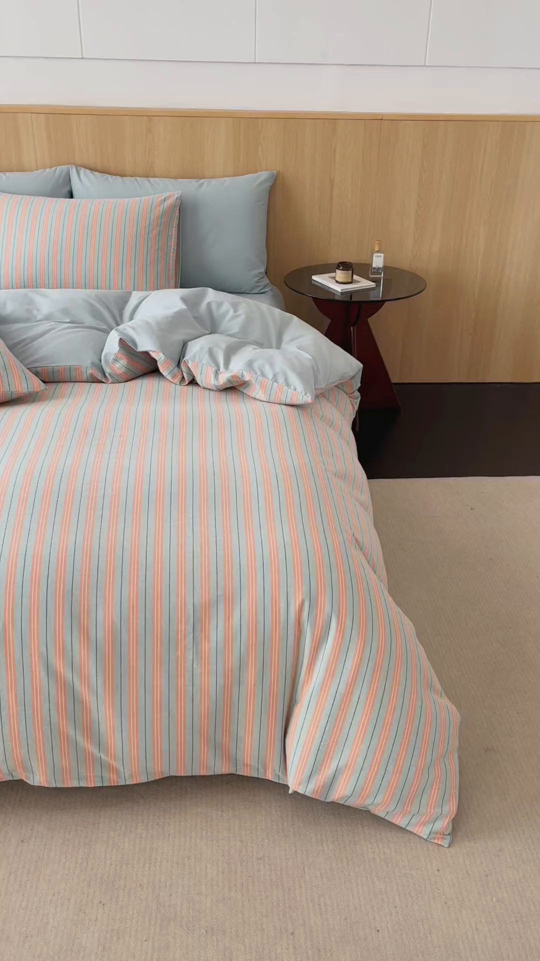 91家纺网 家纺一手货源 找家纺 恬思语2025新款全棉色织水洗棉四件套 絮语桔