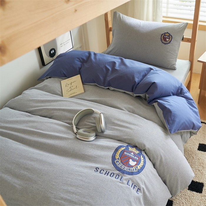 91家纺网 家纺一手货源 找家纺 恬思语2025新款全棉色织贴布绣花学生三件套