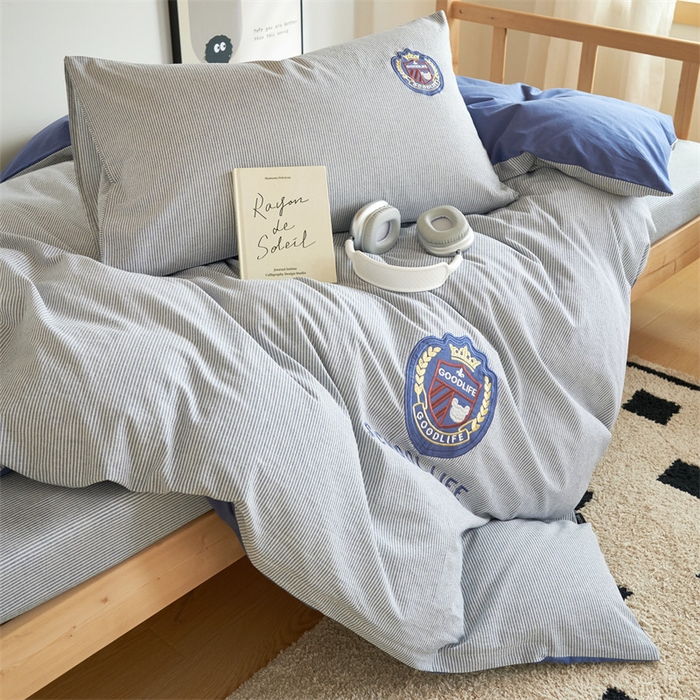 91家纺网 家纺一手货源 找家纺 恬思语2025新款全棉色织贴布绣花学生三件套