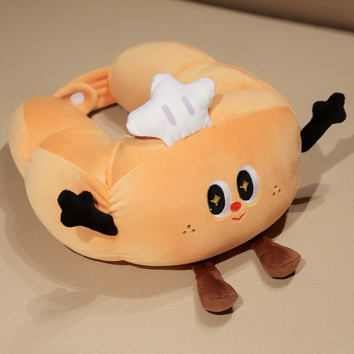 91家纺网 家纺一手货源 找家纺 （总）仟亿莱2025新款趣味牛角包毛毛虫U枕