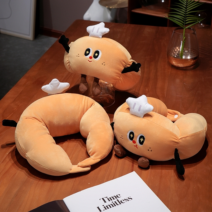 91家纺网 家纺一手货源 找家纺 （总）仟亿莱2025新款趣味牛角包毛毛虫U枕