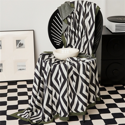 91家纺网 家纺一手货源 找家纺 （总）暖绵绵家纺 2025新款丝光棉毯子-罗文（最低零售价：105元）