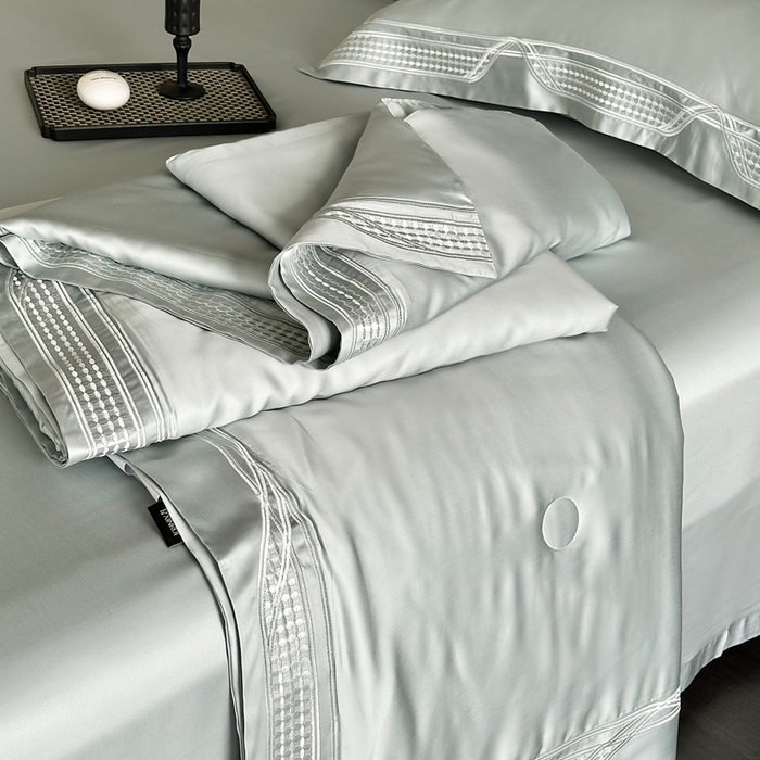 91家纺网 家纺一手货源 找家纺 （总）馨蕊家居 2025新款80SLF奥地利兰精天丝夏被四件套-凯伦