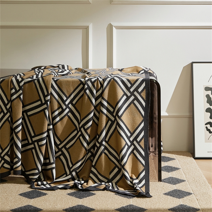 91家纺网 家纺一手货源 找家纺 （总）暖绵绵家纺 2025新款丝光棉毯子-莱里克（最低零售价：105元）