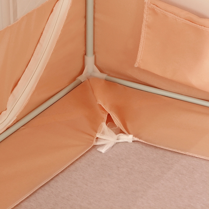 91家纺网 家纺一手货源 找家纺 显高蚊帐 2025春夏新款U门纯色花边款坐床式蚊帐 温馨黄-花边款