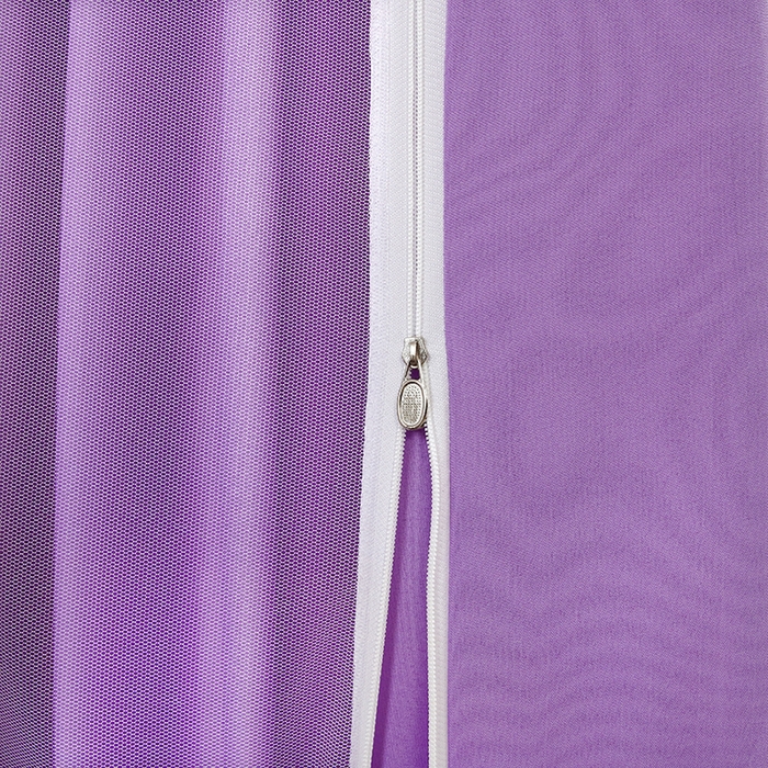 91家纺网 家纺一手货源 找家纺 显高蚊帐 2025春夏新款U门纯色花边款坐床式蚊帐 优雅紫-花边款