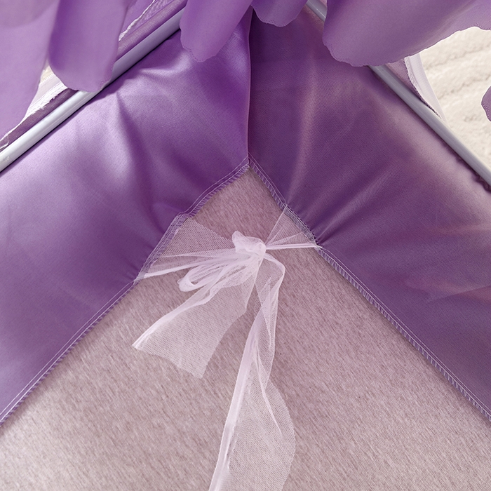 91家纺网 家纺一手货源 找家纺 显高蚊帐 2025春夏新款U门纯色花边款坐床式蚊帐 优雅紫-花边款