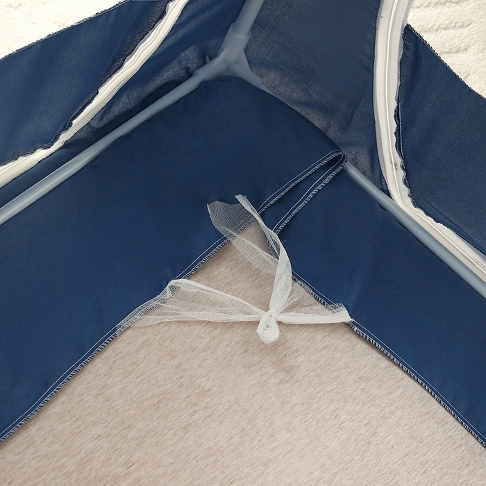 91家纺网 家纺一手货源 找家纺 显高蚊帐 2025春夏新款U门纯色花边款坐床式蚊帐 宝石蓝-蕾丝款