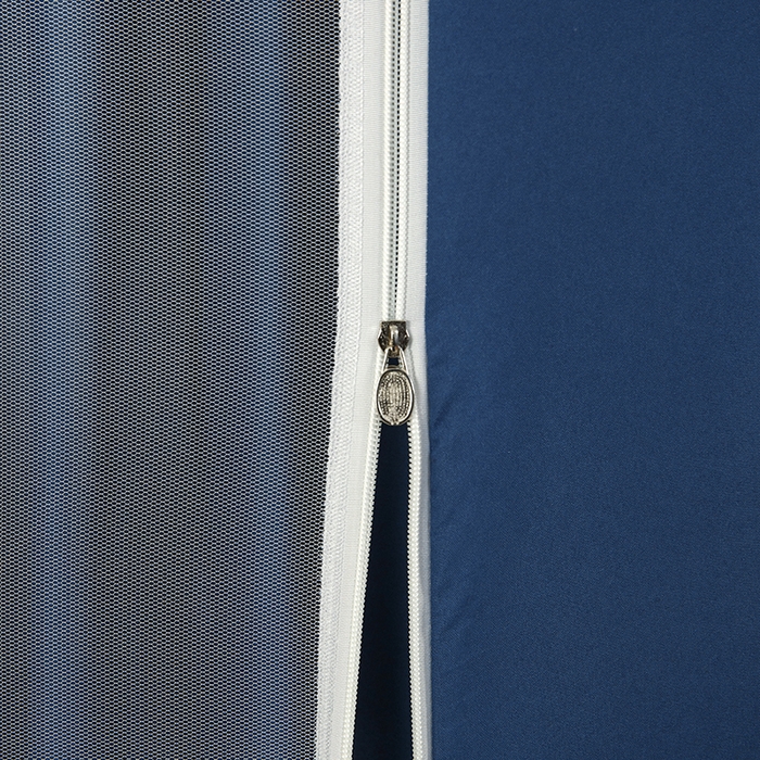 91家纺网 家纺一手货源 找家纺 显高蚊帐 2025春夏新款U门纯色花边款坐床式蚊帐 宝石蓝-蕾丝款