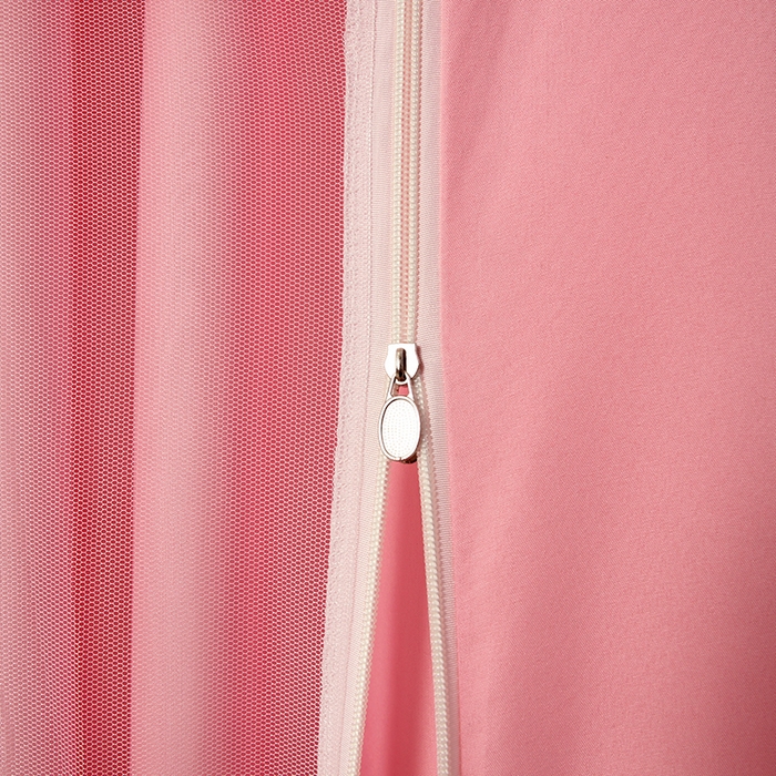 91家纺网 家纺一手货源 找家纺 显高蚊帐 2025春夏新款U门纯色花边款坐床式蚊帐 樱花粉-蕾丝款