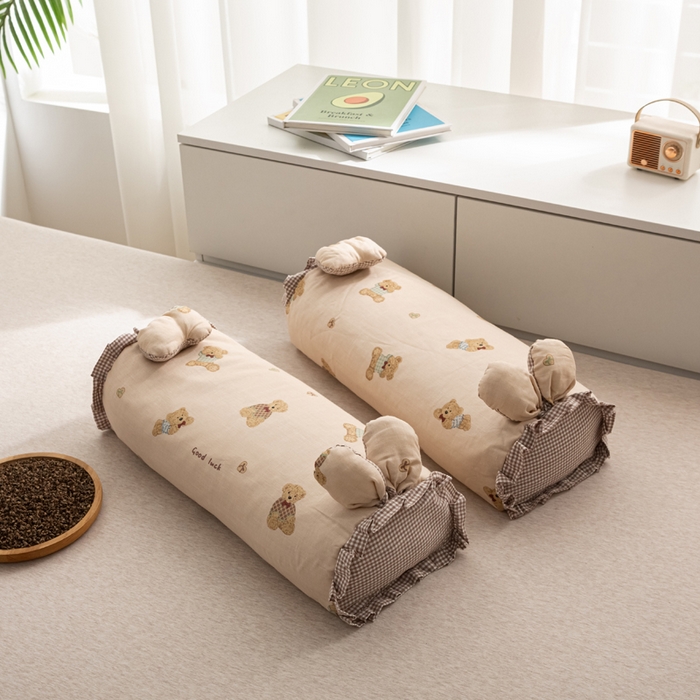 91家纺网 家纺一手货源 找家纺 （总）萌番宝 2025新款小清新全棉纯棉兔耳全荞麦皮壳枕头护颈椎助睡眠硬枕头枕芯