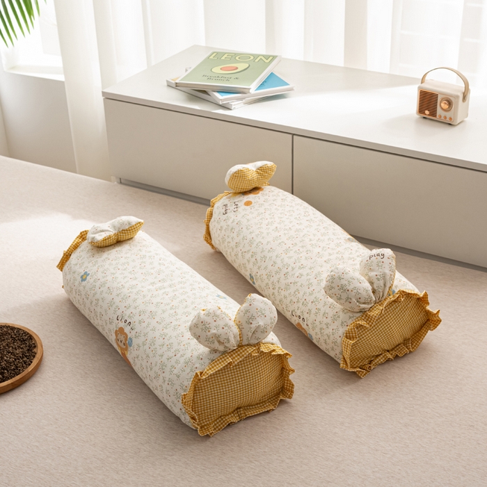 91家纺网 家纺一手货源 找家纺 （总）萌番宝 2025新款小清新全棉纯棉兔耳全荞麦皮壳枕头护颈椎助睡眠硬枕头枕芯